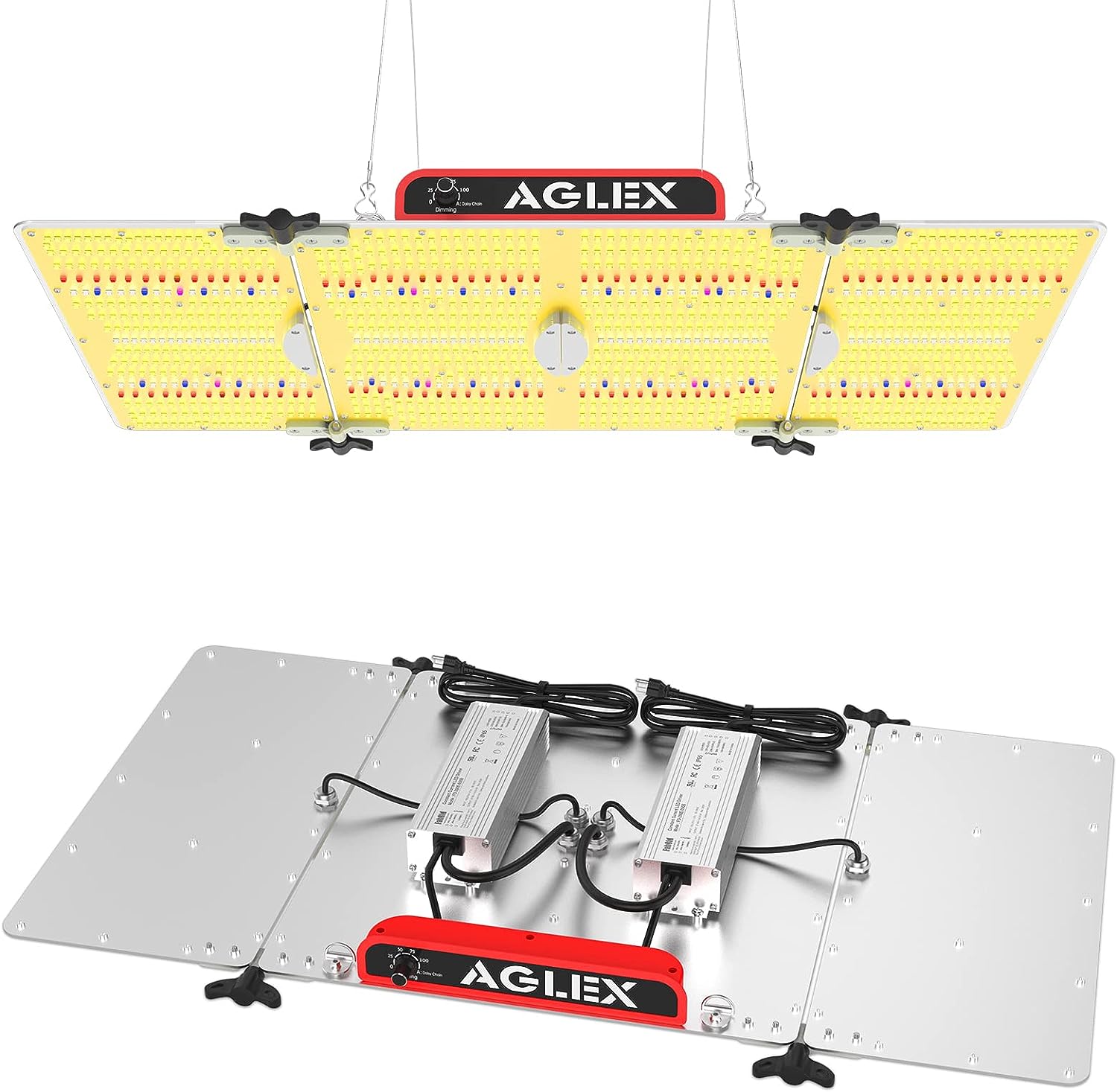 AGLEX 4000W LED Grow Light, Full Spectrum Grow Light with UV IR, LED Plant Grow Lights for Seeding Starting Veg Flower Hanging Growing Lamps 5X6 FT Coverage with Daisy Chain  Dimmable